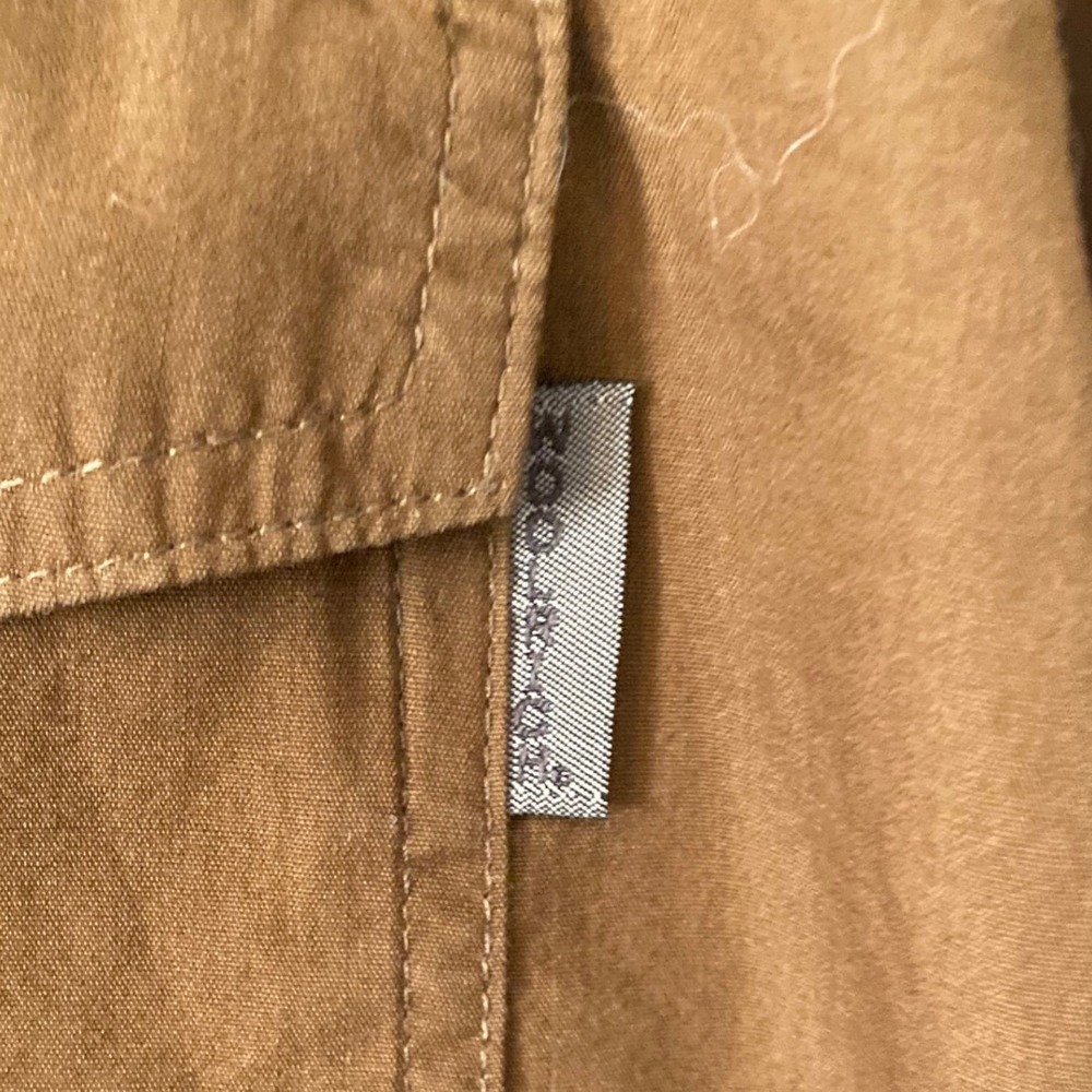 Woolrich Mens XL Rugged Nutmeg Brown Cotton Elbow Patch Utility Shirt Outdoor - Picture 4 of 6